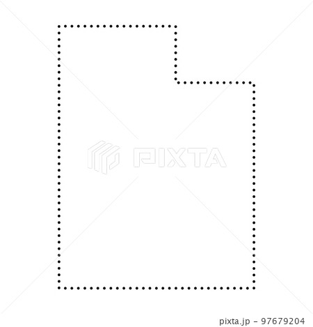 Utah state of United States of America, USA. Simplified thick black outline map. Simple flat vector illustration 97679204
