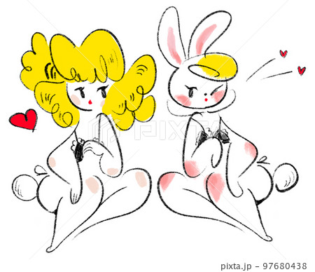 バニーガールのイラスト 97680438