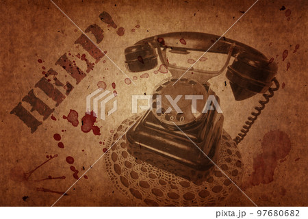 Old grunge vintage Dial Phone on white isolated Old grunge vintage Dial Phone on white isolated 97680682
