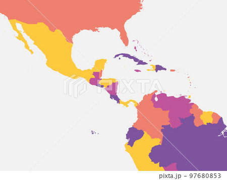 Central America blank map. High detailed political map Central American and Caribbean region Central America blank map. High detailed political map Central American and Caribbean region 97680853