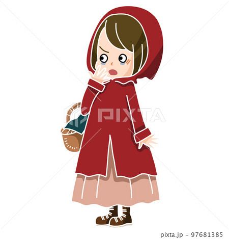 びっくりしている赤ずきん 97681385