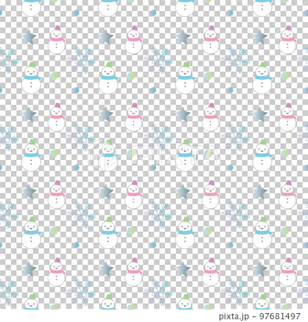 Snowman and snowflake pattern 97681497