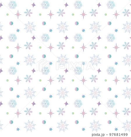 グラデーションの雪の結晶パターン 97681499