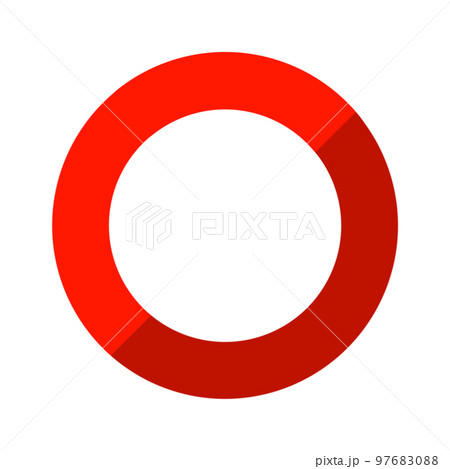 ツートンカラーのマルマーク　赤　白フチあり 97683088