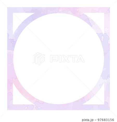 水彩のシンプルな四角と丸のフレーム 枠 水彩のシンプルな四角と丸のフレーム 枠 97683156