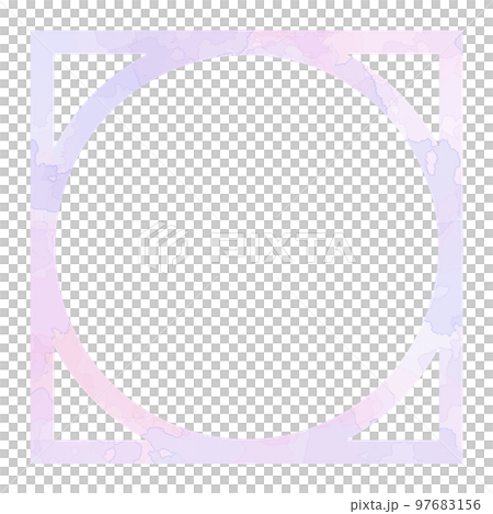水彩のシンプルな四角と丸のフレーム 枠 水彩のシンプルな四角と丸のフレーム 枠 97683156