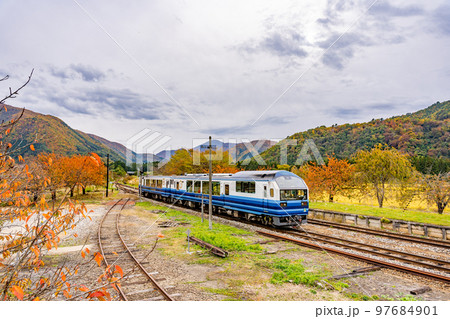 お座トロ展望列車　星号　トロッコ列車　紅葉 97684901