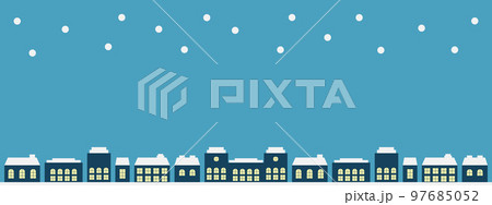 冬の街並みバナー　降雪 97685052