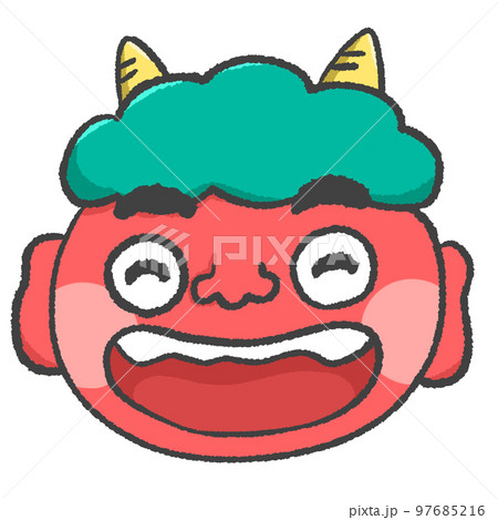 節分イラスト 大きな口を開けて喜ぶ赤鬼のイラスト素材 [97685216] - PIXTA