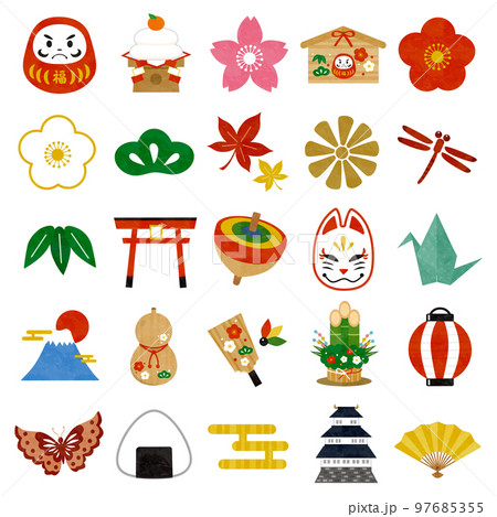 和風アイコンセット（カラー） 97685355