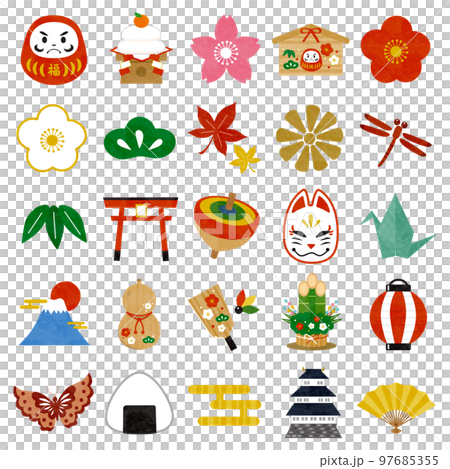 和風アイコンセット（カラー） 97685355