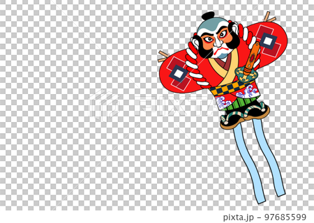 空中に浮かんでいる凧のイラスト【凧揚げ・年賀素材】 空中に浮かんでいる凧のイラスト【凧揚げ・年賀素材】 97685599