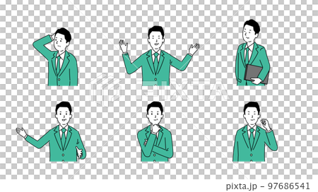 Various illustrations of young middle-aged men who look 3, vector Various illustrations of young middle-aged men who look 3, vector 97686541