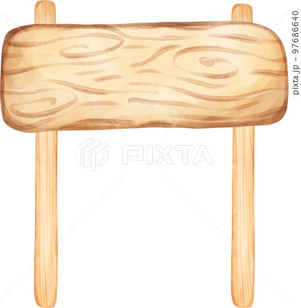 cute watercolour wood sign board cartoon painting cute watercolour wood sign board cartoon painting 97686640
