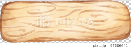 cute watercolour wood sign board cartoon painting 97686641