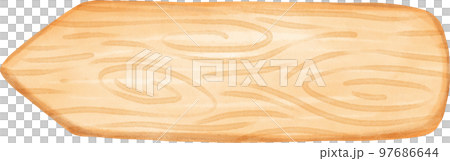 cute watercolour wood sign board cartoon painting 97686644