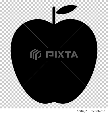 This is an illustration of an apple icon. 97686734