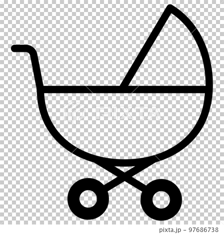 這是嬰兒車圖標的插圖。 這是嬰兒車圖標的插圖。 97686738