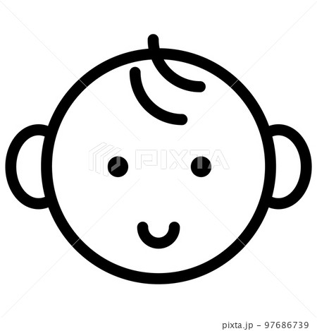 これは赤ちゃんの顔のアイコンのイラストです。 これは赤ちゃんの顔のアイコンのイラストです。 97686739