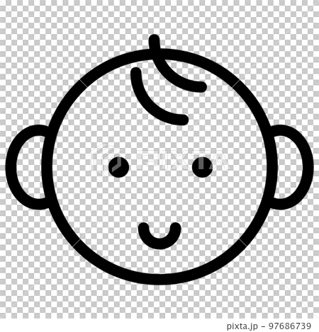 This is an illustration of a baby face icon. This is an illustration of a baby face icon. 97686739