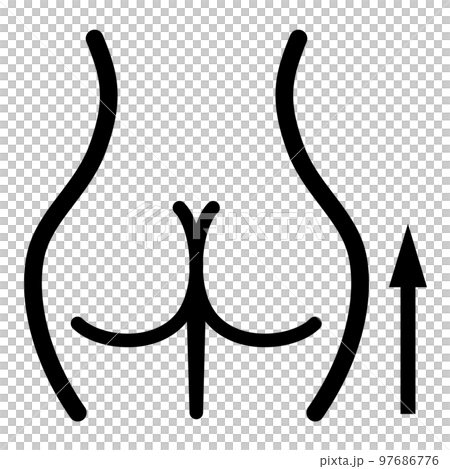 これはお尻のアイコンのイラストです。 これはお尻のアイコンのイラストです。 97686776