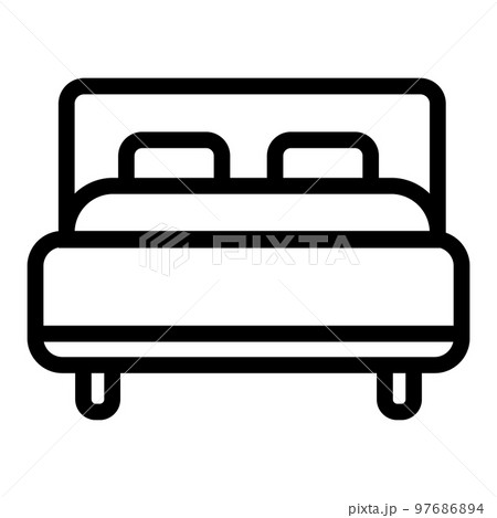 これはダブルベッドのアイコンのイラストです。 97686894