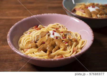 日本の食卓,うにクリームパスタ 97686977