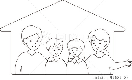 ホームと家族　線画 97687188