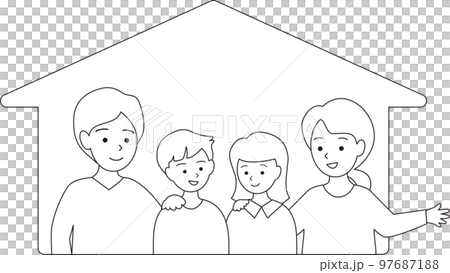 Home and family Line drawing 97687188