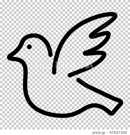 This is an illustration of the dove icon. 97687308