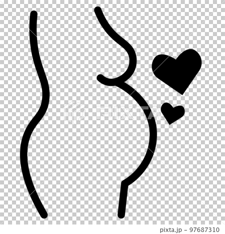 This is an illustration of a pregnant woman icon. 97687310