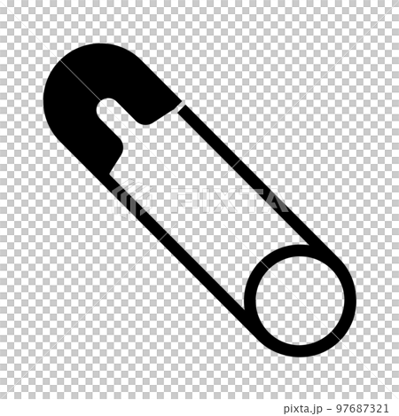 這是安全別針圖標的插圖。 97687321