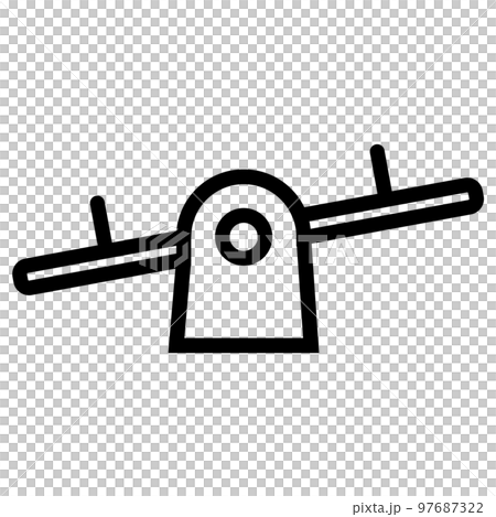 這是蹺蹺板圖標的插圖。 97687322