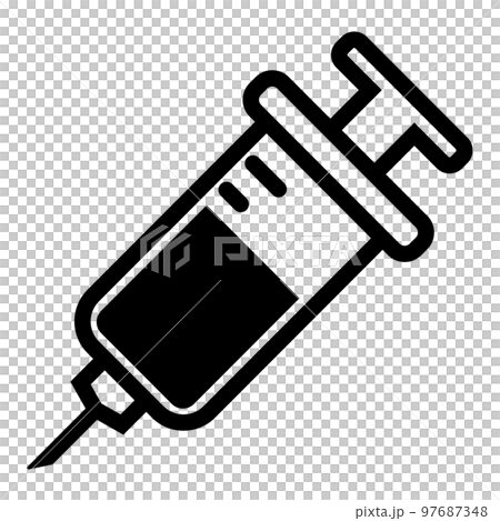 這是注射器圖標的插圖。 97687348