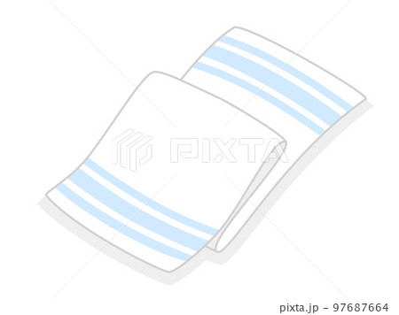 ラインの入ったタオルやバスタオルをイメージしたイラスト 97687664