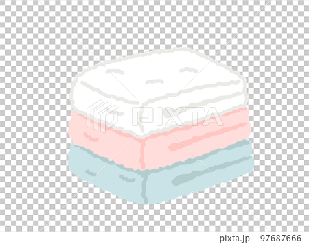 Illustration inspired by three-color fluffy towels and bath towels 97687666