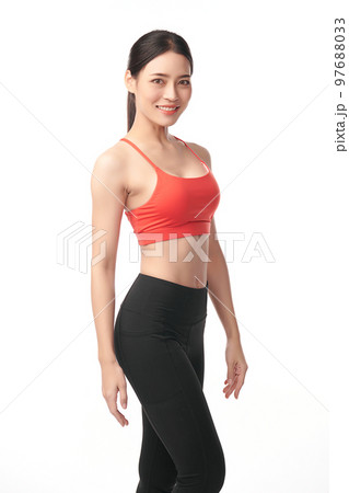 Beautiful young asian sport woman with sportswear ready for exercise on white background, Advertising sportswear and yoga wear, Healthy lifestyle, sport. Beautiful young asian sport woman with sportswear ready for exercise on white background, Advertising sportswear and yoga wear, Healthy lifestyle, sport. 97688033