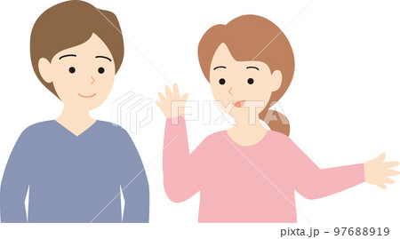 会話する男女 まゆアリ 会話する男女 まゆアリ 97688919