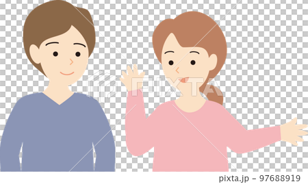 会話する男女 まゆアリ 会話する男女 まゆアリ 97688919