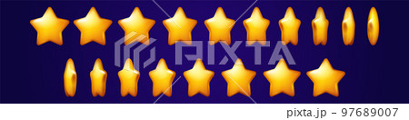 Gold star 3d animation sprite sheet 97689007
