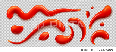 Red tomato sauce, ketchup stains and smears 97689009