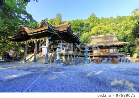 【香川県】初春の朝日が差す金刀比羅宮　こんぴらさん（御本宮拝殿・本殿） 97689075