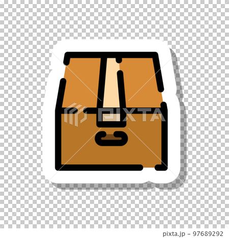 Sticker style dotted line icon cardboard Sticker style dotted line icon cardboard 97689292