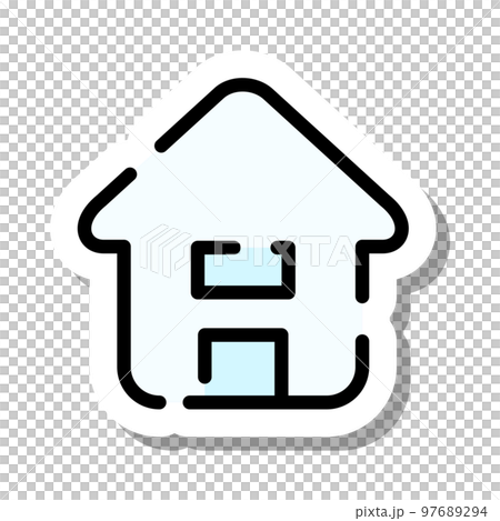 Sticker style dotted line icon home - Stock Illustration [97689294] - PIXTA