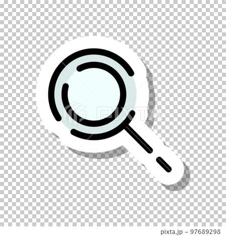 貼紙樣式虛線圖標放大鏡 貼紙樣式虛線圖標放大鏡 97689298