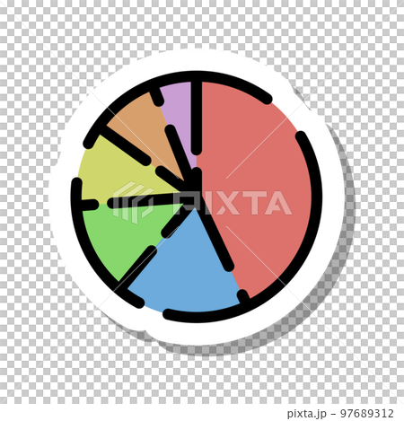 貼紙樣式虛線圖標餅圖 貼紙樣式虛線圖標餅圖 97689312