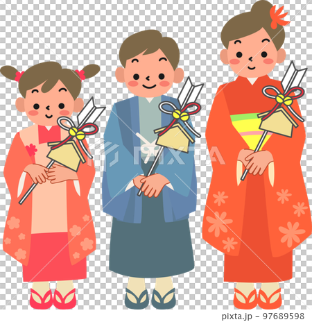 少男少女穿和服手持妖箭 97689598