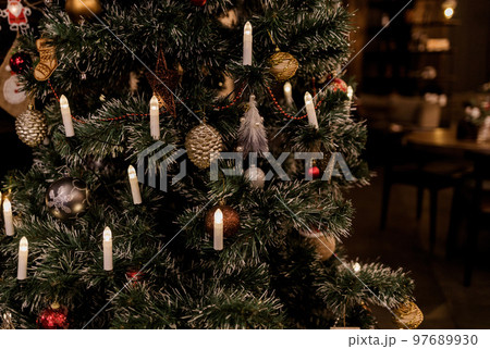decorated Christmas tree decorated Christmas tree 97689930
