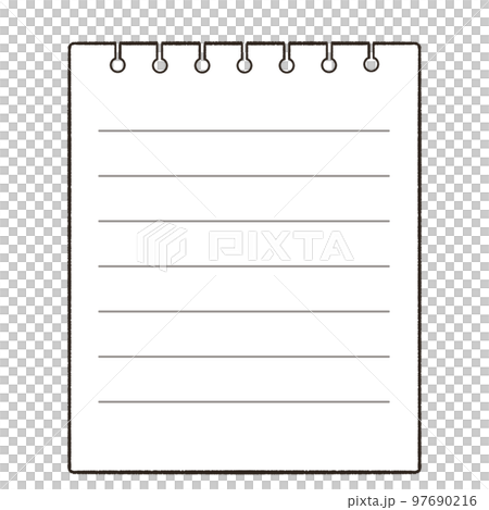 Illustration of a memo paper torn from a ring notebook Illustration of a memo paper torn from a ring notebook 97690216