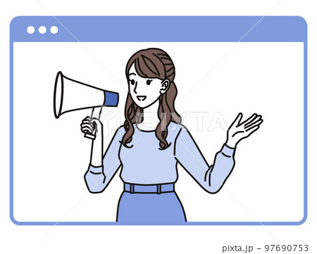 ウェブで宣伝する女性 97690753